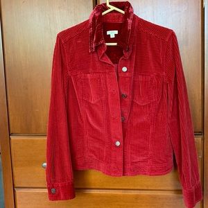 XS J.Jill corduroy jacket in beautiful rich red. Worn once only